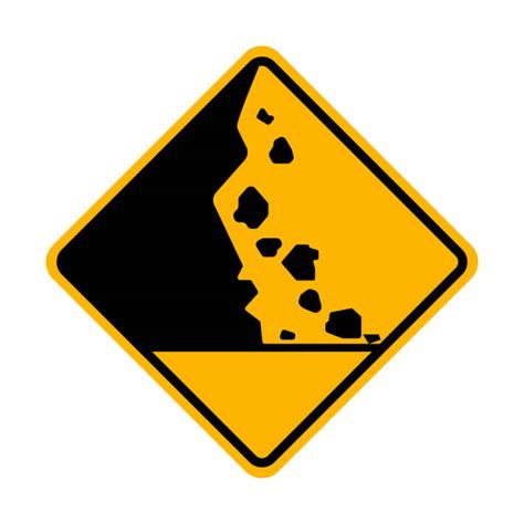 Falling Rock Sign Stock Photos Pictures And Royalty Free Images Istock