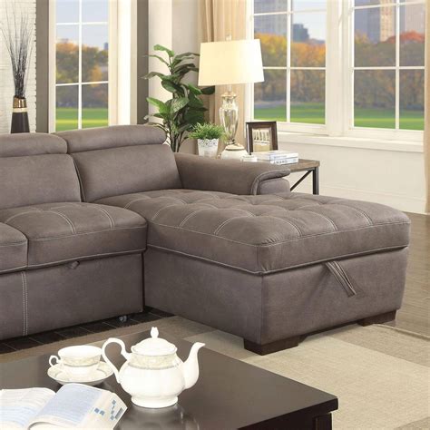 Contemporary Brown Faux Leather Upholstery Sectional Patty Furniture Of