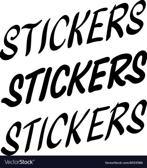 Word Sticker On White Background Royalty Free Vector Image