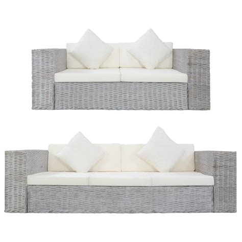 Now you can shop for it and enjoy a good deal on aliexpress! 2-tlg. Sofagarnitur mit Auflagen Grau Natur Rattan | Sofas ...