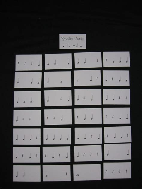 4 Beat Rhythm Cards Teaching Music Homeschool Music Music Curriculum