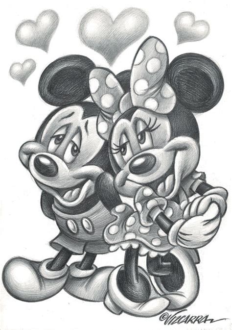 Mickey And Minnie In Love Original Drawing Joan Vizcarra Catawiki