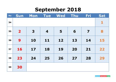 12 Month Calendar 2018 With Week Numbers As Pdf Image