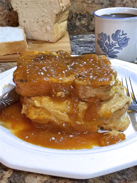 Pumpkin Stuffed French Toast Plate Cindys Recipes And