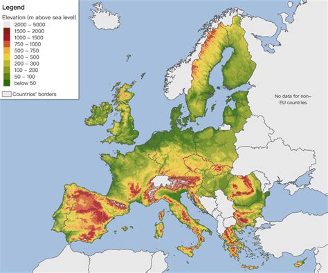 Elevation Map Of The European Union Vivid Maps