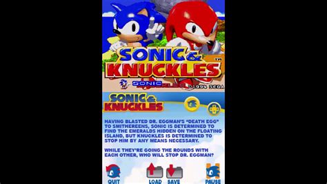Sonic And Knuckles Title Sonic Classic Collection Ds Music Youtube