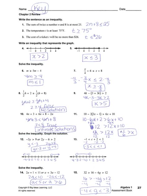 Enter your inequality in the space. Grade 6 Math with Ms. Eringis : Answer Key--Algebra ...