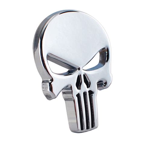 Motorcycle Universal The Punisher Skull 3d Metal Emblem Badge Sticker