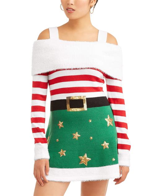 Womens Ugly Christmas Sweater Dress