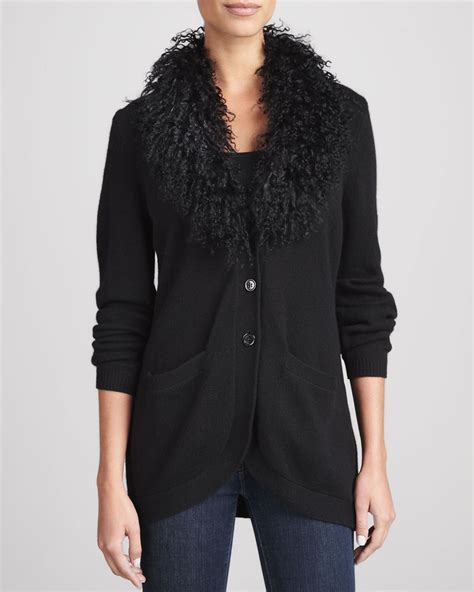 It offers online bill payment facility to all its users and provides several different methods to pay bills. Neiman Marcus Mongolian Fur-Trim Cashmere Cardigan