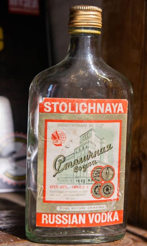 Old Empty Bottle Of Stolichnaya Vodka Editorial Stock Image Image Of