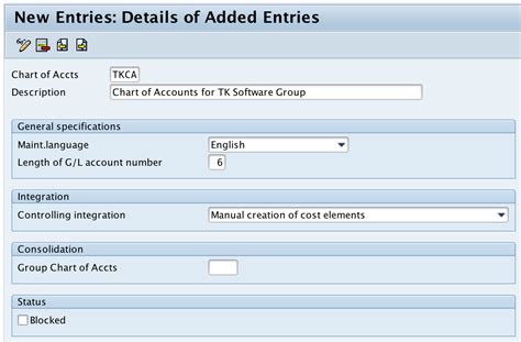 Sap Fico Module Learning Creation Of Chart Of Accounts Coa Fd3