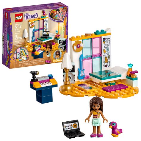 Her bed folds up into her closet to create a dressing area or room to rehearse with her pet parrot. LEGO Friends Andrea's Bedroom 41341 Building Set (85 ...