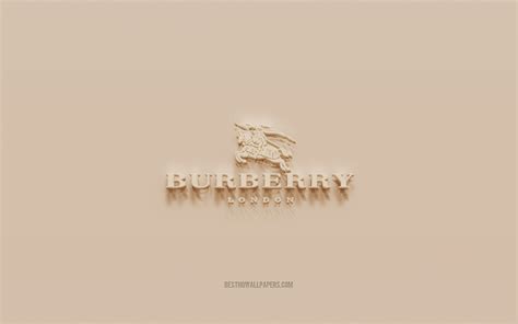 Download Wallpapers Burberry Logo Brown Plaster Background Burberry