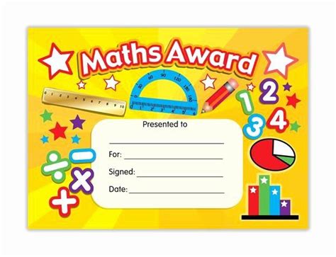 Free Printable Math Certificates Inspirational Maths Award For Math