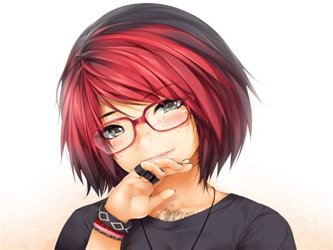 Download Tomboy Anime Girl With Colored Hair Wallpaper