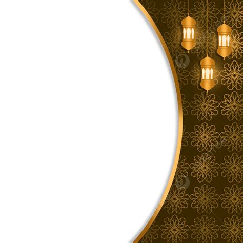 Golden Islamic Frame With Lanterns Islamic Ramadan Frames And