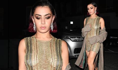 Charli Xcx Goes Braless In Racy Gold Knitted Dress As She Leaves Gq