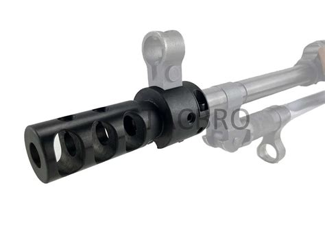 Black Sks 762x39mm Bolt On Comp Muzzle Brake Recoil Reducer With 2