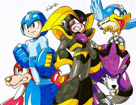 Megaman And Bass By Mikees On Deviantart