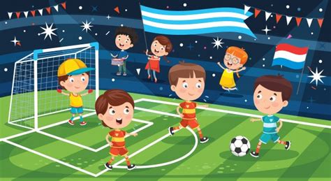 Premium Vector Little Child Playing Football Outside