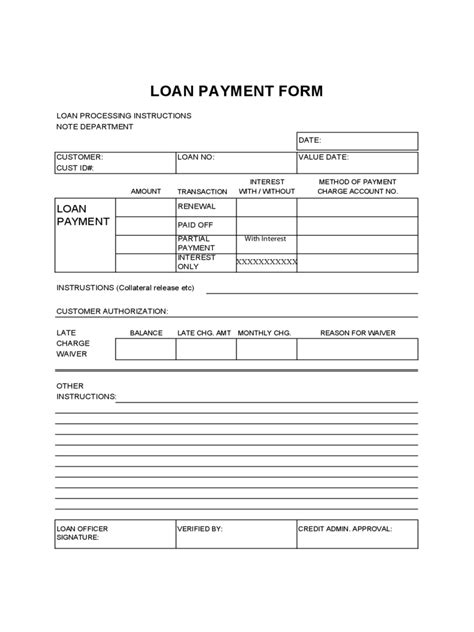 Loan Payment Form 2 Free Templates In Pdf Word Excel Download