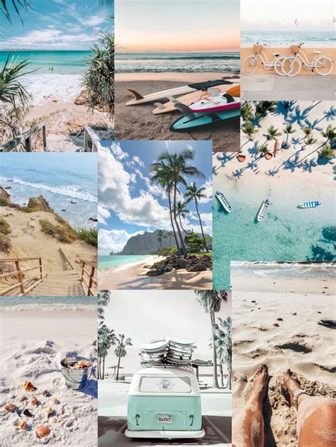 Beach Collage In 2021 Collage Background Cute Laptop Wallpaper