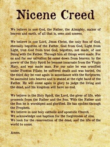 Pin By Clifford Parken On History Of Popes Nicene Creed Prayer For