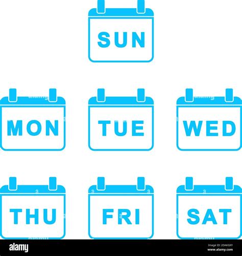 Every Day Week Calendar Icon Flat Blue Pictogram On White Background