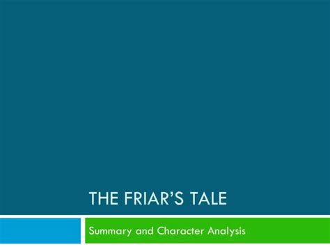 Ppt The Friars Tale Powerpoint Presentation Free Download Id2069878