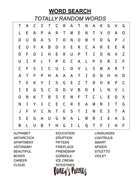 Printable Large Word Search