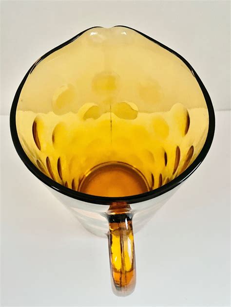 Vintage Hazel Atlas Eldorado Gold Oz Glass Pitcher Etsy