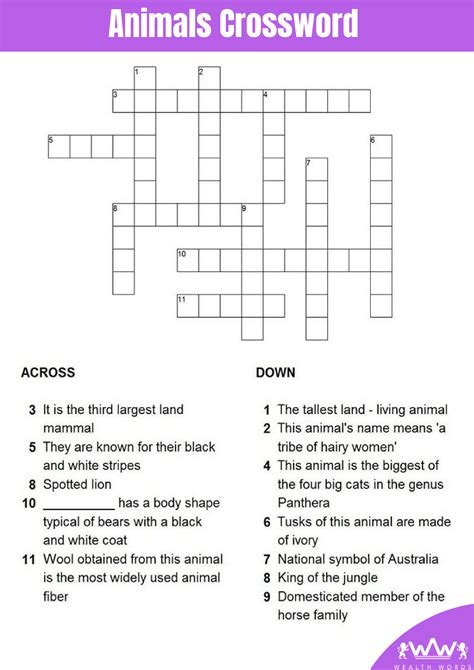 Easy Printable Crossword Puzzle Very Easy Printable Crossword Puzzles
