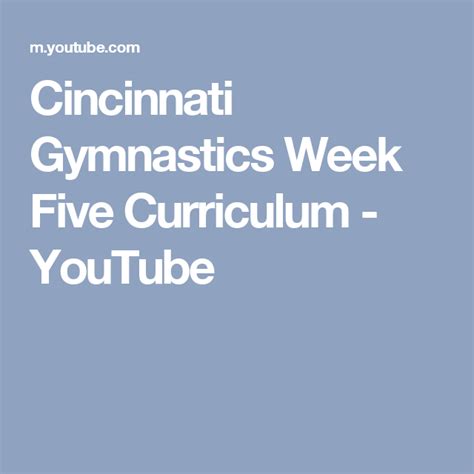 Cincinnati Gymnastics Week Five Curriculum Youtube Preschool