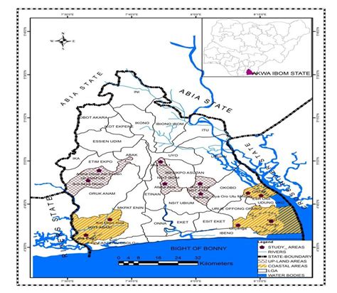 Map Of Akwa Ibom State Showing Study Areas Download Scientific Diagram