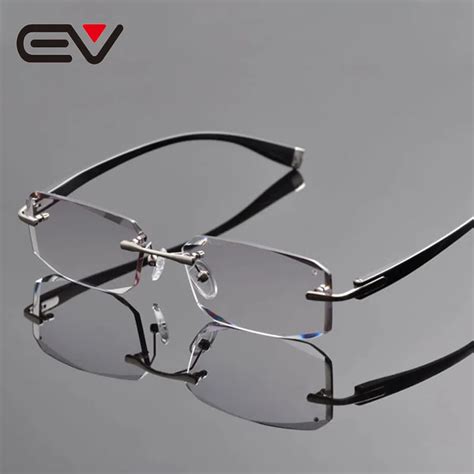 2016 new elite brand pure titanium rimless eyeglasses frames men diamond cutting myopia