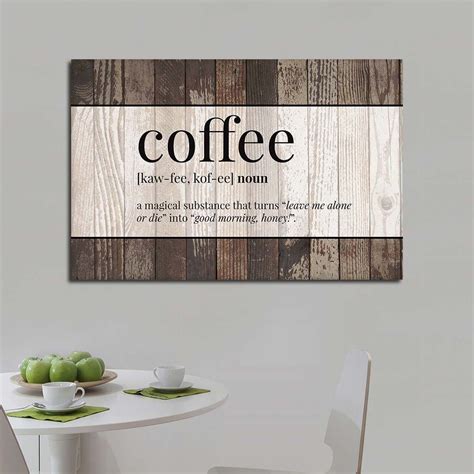 In the foyer, welcome the gang in by adding some greenery to bare walls with a faux. Coffee Definition Canvas Wall Art in 2020 | Canvas wall art, Create canvas, Wall art designs