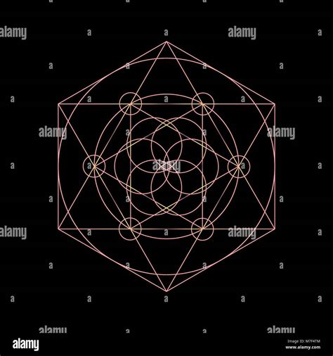 Vector Sacred Geometry Symbols With Triangle Hexagon Circle And