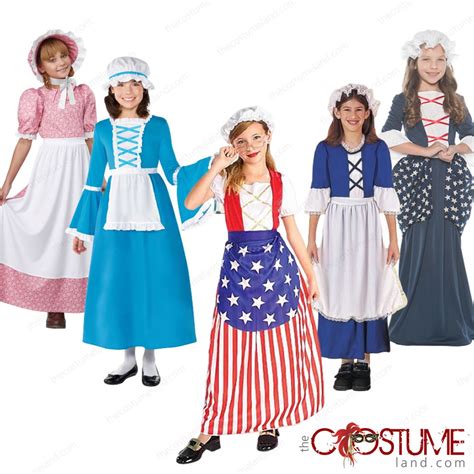 Betsy Ross Colonial Lady 4th July Dress Historical Costume Child Girls