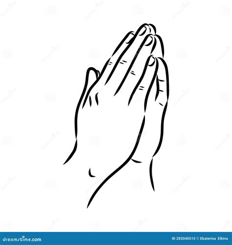 Hands Folded In A Prayer To God Hands In Prayer Vector Stock