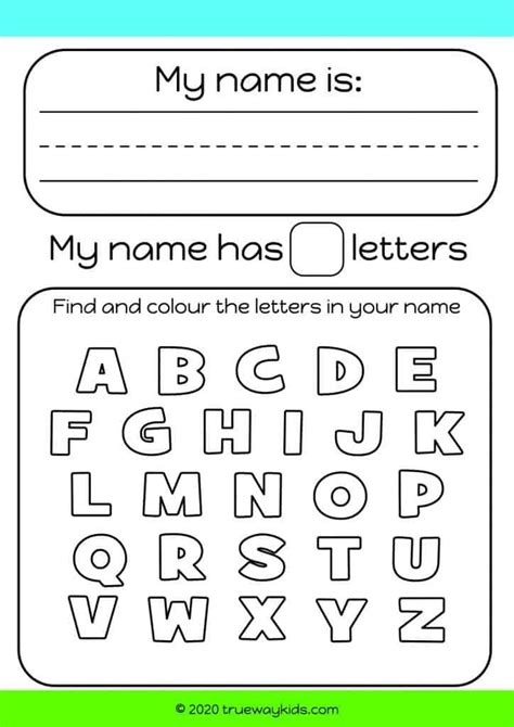 15 Preschool Name Handwriting Practice Worksheets Coloring Style