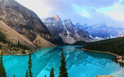 Download Wallpapers Moraine Lake 4k Sunrise Banff National Park Blue Lake North America