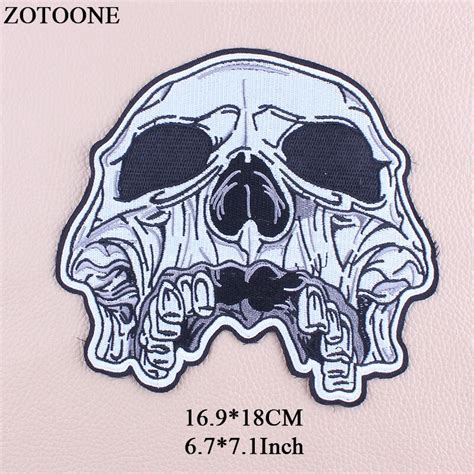 Zotoone Punk Patches For Clothes Stickers Jacket Big Skull Patch Iron