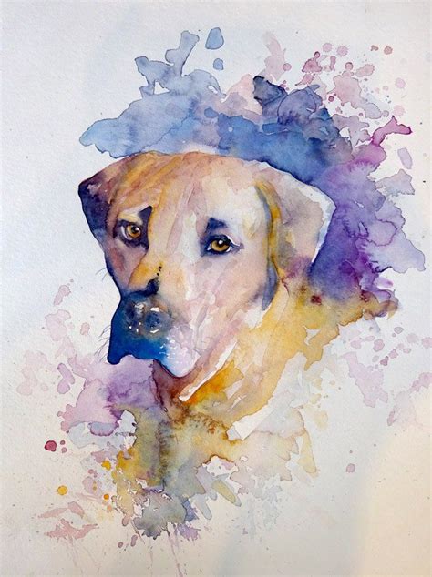 Watercolour Painting Beautiful Dog Etsy Uk Dog Paintings Painting