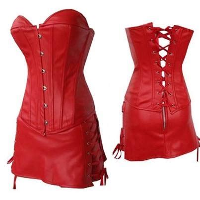 Red Siren Dress Waist Trainer Cincher Latex Waist Trainer Gothic