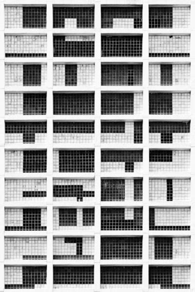 Grid within grid on architectural facade | Facade architecture