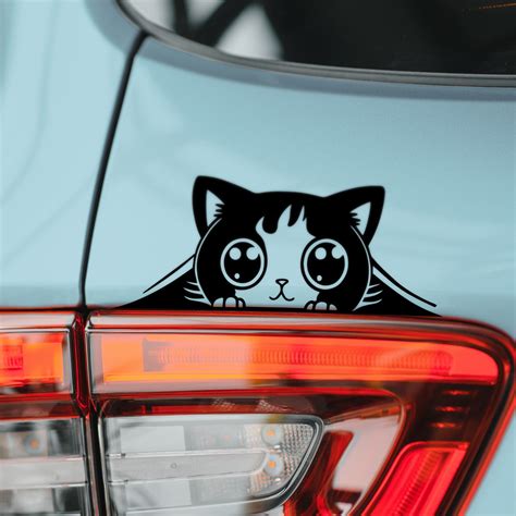 Peeking Monster™ Cat Decal Black Vinyl Sticker For Cars Windows