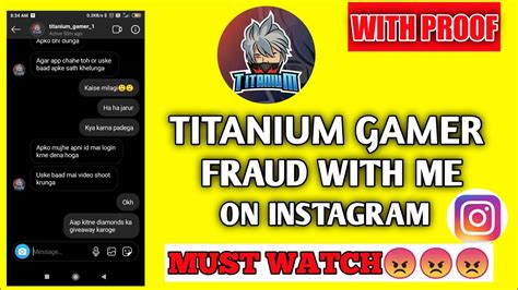 Titanium Gamer 🎮🎮 Fraud With Me In Instagram Must Watch