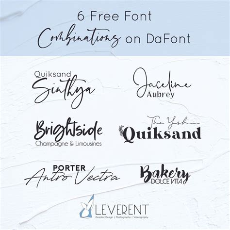 6 Free Font Combinations On Dafont Leverent Cricut Fonts Font