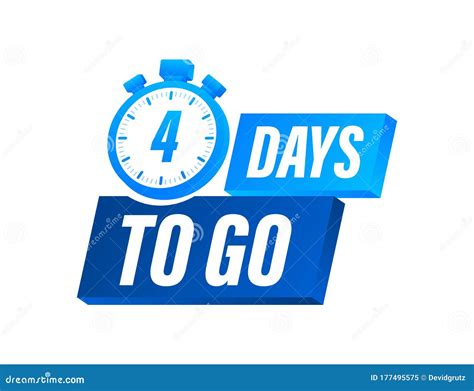 4 Days To Go Countdown Timer Clock Icon Time Icon Count Time Sale